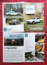 N° 4514 /  DE TOMASO  LONGCHAMP / dépliant english Francais italiano deutch 1979, używany na sprzedaż  Wysyłka do Poland