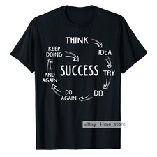 Camiseta Think Try Do Success mentalidade motivacional inspiradora citações positivas comprar usado  Enviando para Brazil