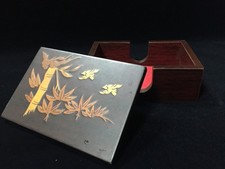 Q1126 / Madeira / Estojo de acessórios / Design de bambu / Vintage japonês comprar usado  Enviando para Brazil