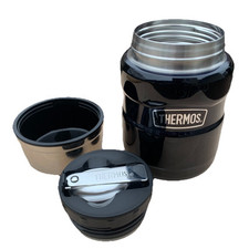 Garrafa térmica de aço inoxidável 16 oz isolada preta com colher dobrável comprar usado  Enviando para Brazil