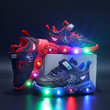 Tênis infantil masculino LED Spiderman sapatos crianças piscando luz tênis presente , usado comprar usado  Enviando para Brazil
