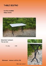 Table bistrot marbre d'occasion  Maisons-Laffitte