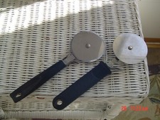 2-Vintage EKCO Cortadores de Pizza Cortador de Roda Cabo Preto Aço Inoxidável 1-EUA comprar usado  Enviando para Brazil