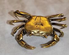 Antique Crab Solid Brass Ocean Sea Beach Old Gold Lustre Vintage Ornament Claws d'occasion  Expédié en Belgium