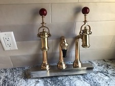 VINTAGE FONTE DE REFRIGERANTE GOOSNECK DISPENSADOR TORNEIRAS 3 VIAS SODA JERK CABO DE BOLA DE MÁRMORE comprar usado  Enviando para Brazil