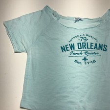 Blusa crop top feminina US Apparel tamanho grande verde Nova Orleans quarto francês desgastado comprar usado  Enviando para Brazil