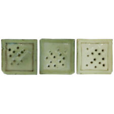 Conjunto antigo 3 azulejos de vidro verde para lareira American Tiffany Glass & Decorating Co comprar usado  Enviando para Brazil