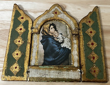 Antique wooden triptych for sale  New Egypt