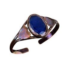Usado, Pulseira de coração eletroformada safira azul natural cobre oferta dia das mães comprar usado  Enviando para Brazil