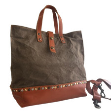 Bolsa tote masculina de couro genuíno CAMPOMAGGI tachas produto de beleza unissex uso diário comprar usado  Enviando para Brazil