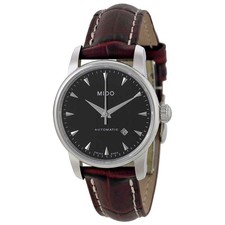 Relógio feminino Mido Baroncelli automático mostrador preto couro marrom M76004188 comprar usado  Enviando para Brazil