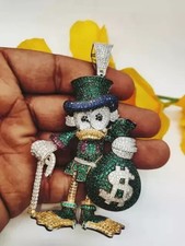 Pingente de moissanita real corte redondo 3,50 ct folheado a ouro branco 14K prata comprar usado  Enviando para Brazil