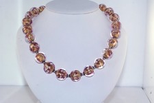 Colar de contas de vidro Hilary London folha de ouro 15 mm arte Murano comprar usado  Enviando para Brazil