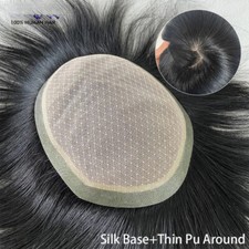 Prótese de cabelo masculino masculina 100% natural cabelo humano perucas sistemas peruca masculina respirável comprar usado  Enviando para Brazil