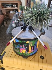 Remo Kid's Percussion Rain Forest colorido decorado 10" piso de madeira Tom Sticks comprar usado  Enviando para Brazil