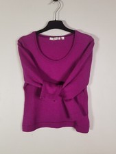 Fuksjowy dopasowany sweter, sweter z wełny Merino, S, obcisły różowy sweter  na sprzedaż  PL