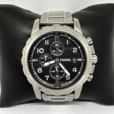 Relógio cronógrafo Fossil Dean FS4542 masculino prata aço inoxidável preto HME716 comprar usado  Enviando para Brazil