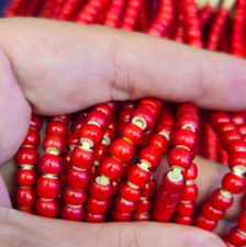 Colar longo de contas de comércio de coração branco veneziano antigo 6-6,5 mm  comprar usado  Enviando para Brazil
