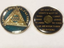 Usado, Moeda medalhão 31 anos AA Sobriety - rico esmalte azul meia-noite 31º XXXI comprar usado  Enviando para Brazil