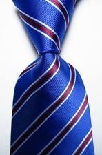 Nova Gravata Masculina Clássica Listrada Azul Vermelho Branco Tecido JACQUARD 100% Seda comprar usado  Enviando para Brazil