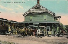 NY F. J. & G. RAILROAD Estação de Trem de Passageiros RR Depot Northville Fechada 1930 comprar usado  Enviando para Brazil