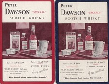 ANÚNCIOS DE LICOR - UÍSQUE DE PETER DAWSON - conjunto de 2 cartas de baralho vintage únicas comprar usado  Enviando para Brazil