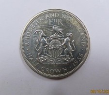 Meia coroa rainha Elizabeth II Rodésia e Niassalândia 1955 BU MUITO ESCASSA comprar usado  Enviando para Brazil