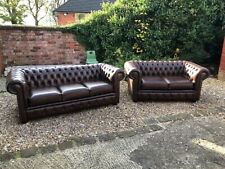 Antique brown leather for sale  BOLTON
