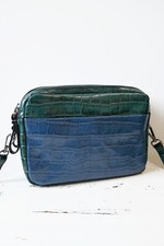 WHITE STUFF zielono-niebieska skórzana torebka cross-body, używany na sprzedaż  PL