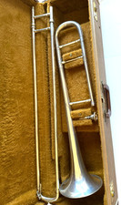 TROMBONE VINTAGE 1917 BUESCHER GRAND TRUE TONE #44308 BANHADO A PRATA EM ESTOJO RÍGIDO comprar usado  Enviando para Brazil