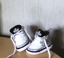 Sapatos de bebê de crochê feitos à mão botas de bebê de lã de crochê tênis chinelos comprar usado  Enviando para Brazil