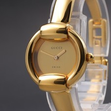 Usado, [Perto de ESTADO PERFEITO] Vintage GUCCI 1400L 25mm Relógio Feminino de Quartzo Mostrador Dourado do Japão comprar usado  Enviando para Brazil