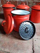 Enamel storage tins for sale  TONBRIDGE