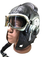Capacete de voo piloto antigo ShL 1970-80s com óculos e laringgofone - Era da Guerra Fria comprar usado  Enviando para Brazil