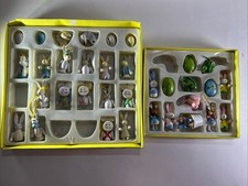 Lote 34 ovos vintage em miniatura de madeira para enfeites de Páscoa filhotes de coelho comprar usado  Enviando para Brazil