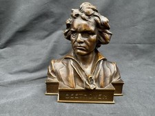 Usado, BUSTO DE BRONZE VINTAGE BEETHOVEN, ASSINADO POR HANS MULLER, 5 1/8" comprar usado  Enviando para Brazil