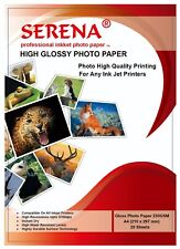 Papel fotográfico SERENA Premium brilhante A4 230GSM branco brilhante pacote com 20, usado comprar usado  Enviando para Brazil