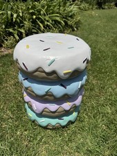 Usado, NOVO HomeGoods Sprinkle Glazed 4 Donuts Empilhados Cor Pastel Banqueta Tik Tok Viral comprar usado  Enviando para Brazil