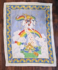 Cobertor de berço vintage arco-íris brilhante dupla face pendurado na parede para quarto de bebê, usado comprar usado  Enviando para Brazil