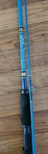 Linda vara giratória quase em perfeito estado vintage Daiwa 212A fibra de vidro azul 6'6" luz 4-8 lb comprar usado  Enviando para Brazil