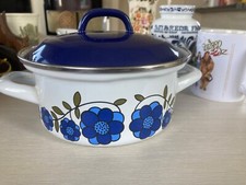 Vintage blue floral for sale  LEIGH