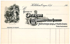 Hillsboro Oregon Condensed Milk Co - Bilhete antigo não usado com gráfico de vaca comprar usado  Enviando para Brazil