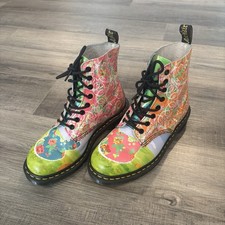 Usado, Botas femininas Dr. Martens 1460 Pascal Daze couro floral com cadarço tamanho 8 comprar usado  Enviando para Brazil