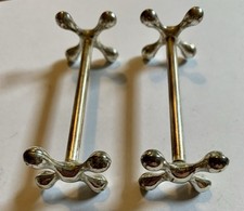 Lote/2 suportes de talheres vintage Silvertone descanso de faca de metal cruz e bola X comprar usado  Enviando para Brazil