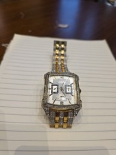 Bulova 98c109 relógio de quartzo masculino Swarovski cristais folheado a ouro aço inoxidável comprar usado  Enviando para Brazil