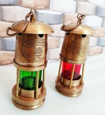 Conjunto de 2 abajures menores antigos de latão lanternas de luz vintage navio náutico... comprar usado  Enviando para Brazil