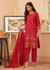 Red embroidered salwar for sale  LONDON