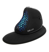 Usado, Mouse vertical ergonômico sem fio DeLUX Seeker, OLED, BT/USB, 4000DPI, preto comprar usado  Enviando para Brazil