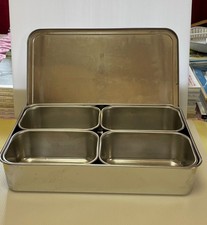 Conjunto de bandeja preparatória de aço inoxidável com tampa – 4 recipientes – Feito no Japão – Usado – R comprar usado  Enviando para Brazil