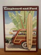 Placa de metal Longboard e Ford 16”x12” comprar usado  Enviando para Brazil